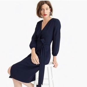J.CREW 365 CREPE WRAP DRESS NAVY 10P